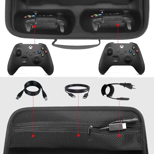 OIVO INDIA Travel Case Compatible with Xbox Series X - Hard Shell Series X Carrying Storage Bag with Protective Foam Compartments for Console, Controller, Xbox Games (Xbox Series X, Black) 4
