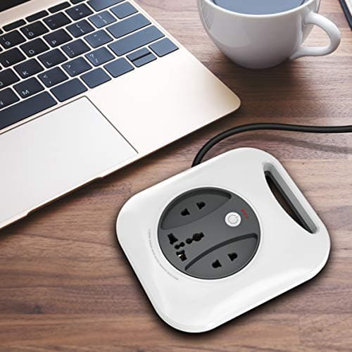 Wipro Flex Box Extension Cord with 1 Universal 3 Pin Socket & 2 units of 2 Pin Sockets,with Master Switch & Indicator | 4 mtr long copper wire | Power Strip for Home, Office | Pack of 1 | Grey & White 2