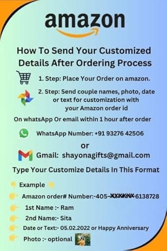 SHAYONA Personalised 3D Illusion LED Night Light lamp with Heart Design,customzied Love Couple Gift for Anniversary Girlfriend, Wedding Valentine Day Gift for Home Décor-22cm 6