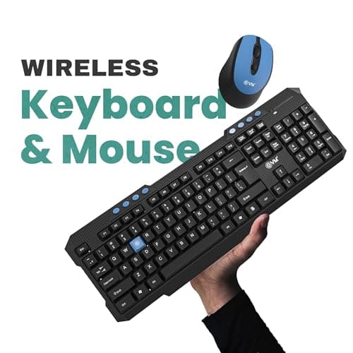 EVM Wireless Keyboard Mouse Combo 2.4GHz | USB Receiver | Computer Combo for Laptop PC | Ergonomic Design | Long Range | Smooth Typing & Control | 1 Year Warranty (EVM-WLKM-036) 2