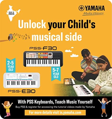 Yamaha PSS-E30 Remie Portable Mini Keyboard – 37 Keys, White, Built-in Songs, Sound Effects & Quiz Mode, Lightweight, Ideal for Kids & Early Learners 2