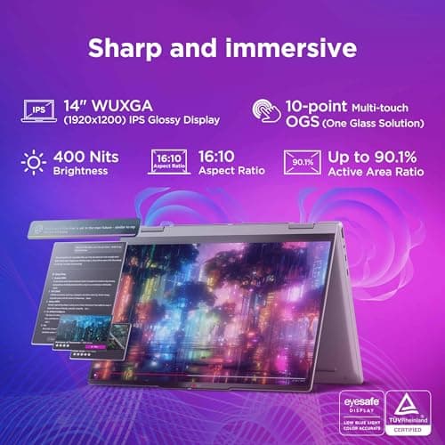Lenovo IdeaPad 5 2-in-1 Convertible Laptop Intel Core Ultra 5 322 16GB RAM 512GB SSD 14" (35.5cm) WUXGA IPS Copilot+PC Windows 11 MS365 Basic+Office 2024 Lenovo Pen 2 1Yr ADP Grey 1.54Kg 83UG000HIN 3