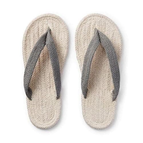 Cotton Braided Slippers for Men & Women | Soft, Lightweight & Anti-Slip Sole Footwear | Eco-Friendly Slippers for Home Comfort | Unisex Indoor Flip Flops | GREY | Medium