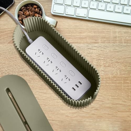 HASTHIP® Cable Management Box with Mobile Stand, Cords Hider & Surge Protector, Phone Charging Stand with Cable Organizer, Cords Hider, Wire Organizer, 33x13x11 cm