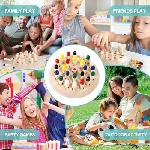 Storio Educational Learning Geometric Shape Memory Chess Puzzle | Quick Color, Shape Matching Board Game | Sensory Educational Learning Toy for Kids 5