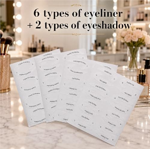 WINKELEN Reusable Eyeliner Stencil for Perfect Winged Eyeliner | Cat Eye Makeup Template Stickers | Smokey Eye & Eyeshadow Guide Tool for Beginners & Professionals | 32 Pair Eye Makeup Stencils 4