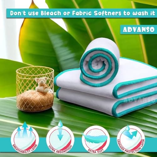 Advanso High absorbent cloth diaper inserts only 3 pcs combo pack premium insert pad for washable diapers reusable wet free booster pads dry feel soaker pad diaper liners 3