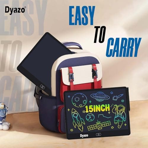 Dyazo 15 Inch Writing Tablet Pad | LCD Re-Writable Colorful Screen Pad with Stylus | Digital Graphic Slate for Kids & Students, Drawing, Learning and Office Notes (Black) 4