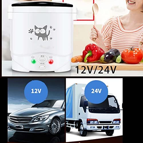Small 1L Electric Rice Cooker Porridge Multifunction for Travel Car 12V|Home Décor, Organizer, Space Saving, Decorative, Foldable, Multipurpose| 4