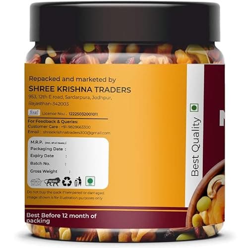 Nutkosh Premium Mix Dry Fruits 1Kg | Nutritious Snack with Almonds, Cashews, Raisins & many more | Healthy Snacks | Nuts and Dry Fruits | Resealable Pack for Freshness 3