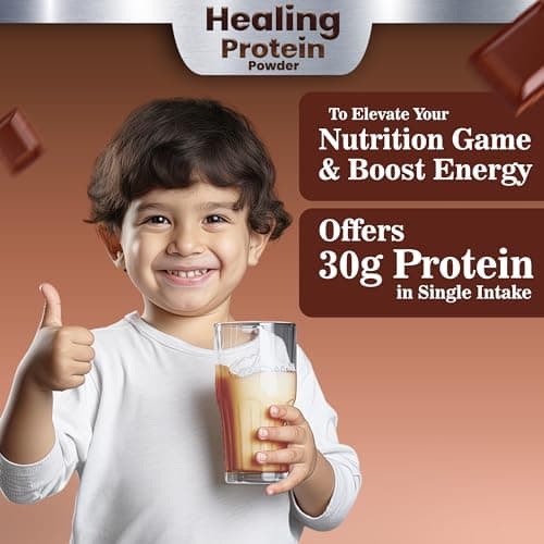 Healing Pharma - Healing Protein Powder with Multivitamins & Minerals | Protein Supplement for Energy Booster Strength, Stamina & Recovery | Chocolate Flavour - 200g 3