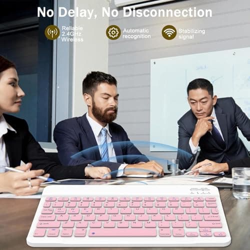 RyzCare Wireless Bluetooth Keyboard & Mouse Combo (1 Set), Rechargeable Slim Typewriter-Style Compact Keyboard & Mouse for iPhone/iPad/Laptop/Android – Multicolor 6