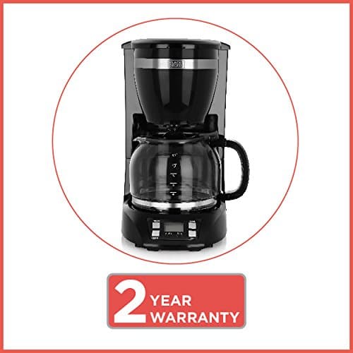 BLACK+DECKER BXCM1201IN 900W 12-Cup Drip Coffee Maker | 1.5L Water Tank Capacity | Anti-Drip Feature | Auto Keep-Warm Function | 2-year Warranty -(Black) 2