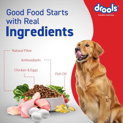 Drools Adult Dry Dog Food 5kg | Chicken & Egg Flavour | Omega 3 & 6 for Growth | Better Digestibility | Supports Joint Health | Helps Control Tartar Buildup 4