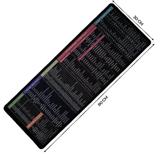 Zerfa Extra Large (80 x 30 CM) Extended Gaming Laptop Mouse Pad, Thick Non-Slip Rubber Base Desk Mat Keyboard pad for/Computer Shortcut Key Design (Black) 2