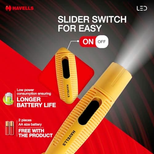 HAVELLS SPARKLINE Mini NEO 0.5W Dry Cell Torch 2