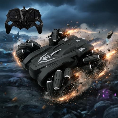 Frendo Remote Control Drift Stunt Car 4WD | 360° Rotating | Dual Sided Climbing | High-Speed Tumbling | Rechargeable Stunt Car | C-Type Charging | Remote Control Car for Kids | Made in India. (Black)