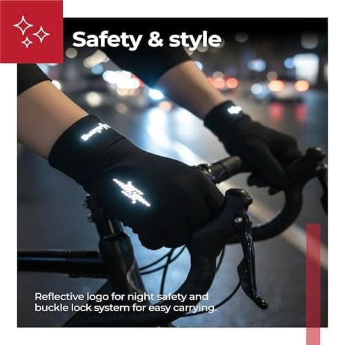 Lifelong Rider Gloves with Touch Screen | Winter Cycling Gloves | Trekking & Ski Gloves | Anti-Slip Design | Riding Gloves for Men & Women | Outdoor Sports Gloves (L, Black) 2