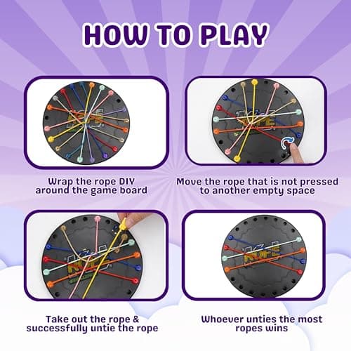 Wishluck Elastic Rope Puzzle Board Game for Kids & Adults – Brain Teaser Strategy Toy – Family Indoor Multiplayer Educational Game (Rope Challenge Puzzle) 2