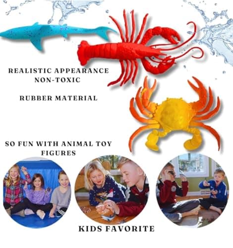 6-Pcs Aquatic & Sea Animal Toy Set for Kids 2+ Years | Realistic Marine Animal Figurines – Shark, Octopus, Starfish & More | Educational Sea Life Action Figures | Birthday Gift for Boys & Girls 3