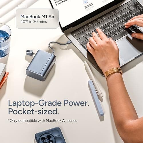 Ambrane 20000mAh 35W Fast Charging Small Pocket Size Powerbank, Hanging InBuilt Type C Cable, Type C PD & USB Output for iPhone, Android Mobiles & Other Devices (PowerMini 20, Blue) 4