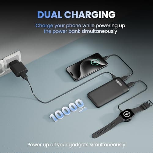 Salpido Salpido 10000mAh Power Bank with Dual Output, Portable Slim Design, Lithium-Ion Polymer Battery, Smart Chip Safety and LED Indicator, for iPhone, Samsung &All Smartphones(PN-951,Black) 5