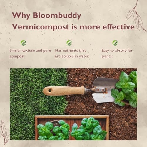 BLOOMBUDDY Organic Vermicompost – 5 kg | Plant Fertilizer & Compost for Plants | Natural Manure for Home Gardening | Vermi Compost for Plants, Indoor Pots & Home Garden Use 5