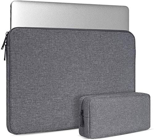 Dynotrek Grade 11.6 Laptop Tablet Sleeve/Case/Cover/Bag with Charger Pouch Compatible for Most Surface Pro 9 8 7/Laptop Go 2 3, MacBook Air 11/12, 11-12 Inch HP Asus Samsung Chromebook -Denim Grey
