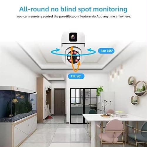JB Supar Dual Lens 4MP/8MP WiFi CCTV Camera for Home Indoor | Full HD | Night Vision | Motion Detection | Two Way Audio | Wireless Security Camera with Mobile App V380 Pro (Dual Lens Light Camera) 2
