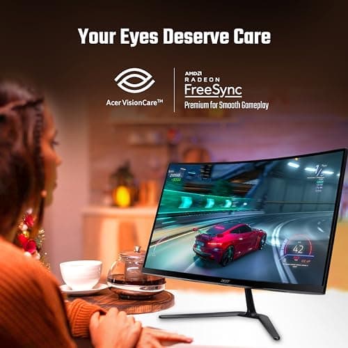 acer ED320QR 31.5 Inch Full HD VA Panel 1500R Curved Backlight LED LCD Monitor I 1 MS VRB I 165Hz Refresh Rate I AMD Free Sync Premium I HDR 10 I 2 X HDMI 1 X Display Port I Eye Care Features I Black 5