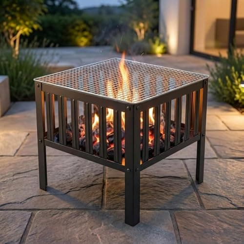 ecofynd Portable Charcoal Barbeque Grill, Modern Foldable & Compact BBQ Set for Home, Picnic, Camping, Traveling, Outdoor Cooking, Bonfire, Heavy Duty Firepit Tandoor Tools (Stellar Black, BBQ005)