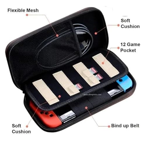 OIVO INDIA Hard Shell Travel Case Pouch Compatible with Nintendo Switch Console, Portable Carrying Case for Switch & Accessories Protective Box (Brown Zelda) 2