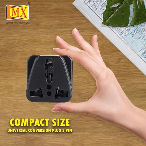 MX 5A 250V Universal India to South Africa Adapter – 3-Pin Converter Plug for Homes, Offices, Hotels & Travel Use, Pack of 2, Compatible with Indian & South African Devices 3