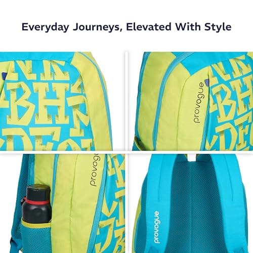 Provogue Alpha everyday laptop backpack with large compartments | College bag for girls, school bag for boys, travel bag with external bottle holder, laptop bag for men & women |25 Ltr (Lemon Yellow) 5