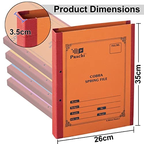 SNDIA 6 Pack Spring Files File A4 Size Paper Cobra File Document Holder Certificates Holder- Color May Vary (35 x 26 x 3.5 cm) 2