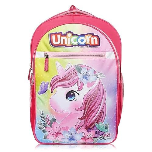 Stylbase 27L Kid School Backpack Bag for Girls and Boys | Ideal School Picnic travel & Travelling Bag |17Inches 4 Compartments, Water-Resistant Multipurpose for Kids (Pink)