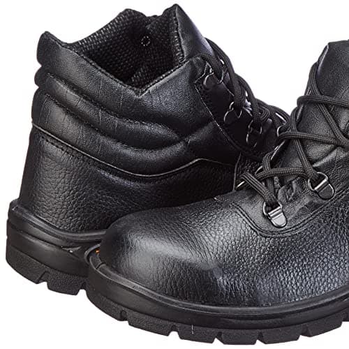 Tiger Men Black High Ankle Leopard Steel Toe Safety Shoes, 9 Uk 3