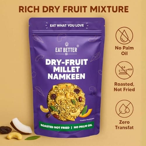 Eat Better Co Dry-Fruit Millet Namkeen – Roasted, Not Fried | Healthy Snack with Cashews, Cranberries, Coconut & Millets | No Palm Oil - 100g 3