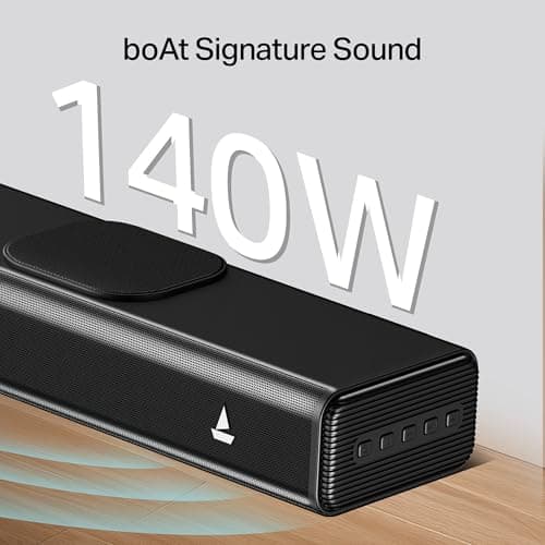 Boat Aavante 2.2 1400, 140W Signature Sound Built-in Subwoofer, 2.2CH, Multiple Ports, EQ Modes, Remote Control, Bluetooth Sound bar, Home Theatre Soundbar Speaker (Premium Black) 3