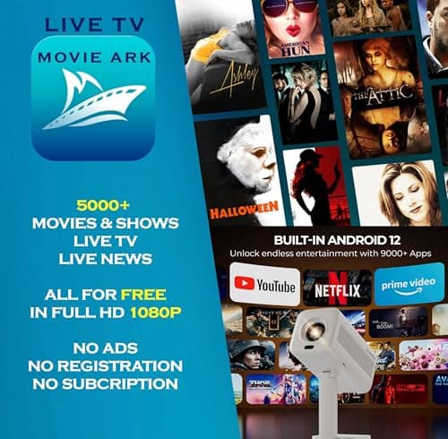 E GATE Atom 4X Automatic Projector 4k Ultra HD | Live TV | Android | Brightest 400 ISO | Native 1080p, Netflix, Prime | Precision Focus - Auto Keystone | USB-HDMI ARC+CEC | HDR+HLG | WiFi 6-BT | Egate 5