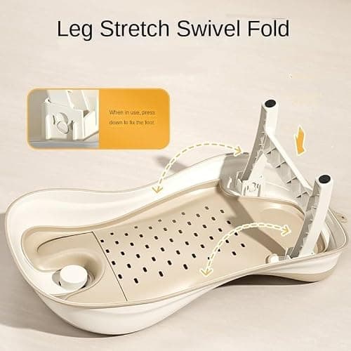 MOPPETS Smart Clean, Super Comfortable Baby Bather with Anti Slip Seat- Baby Bath Rack for Newborn/Infants for 0-9 Months (Bather Grey) 5