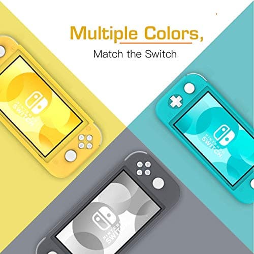 TMG Protective Case Cover for Nintendo Switch Lite, Silicone Protective Rubber Cover, Shock-Absorption Anti-Scratch Non-Slip Case for Nintendo Switch Lite Console - Turquoise (Grey) 6