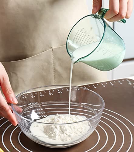 Wolpin Plastic Measuring Cup 300 ml | Kitchen Measuring Tool with ML Oz Cup Markings for Cooking Baking Mixing | Clear Green Durable Measuring Cup for Everyday Kitchen Essentials 2