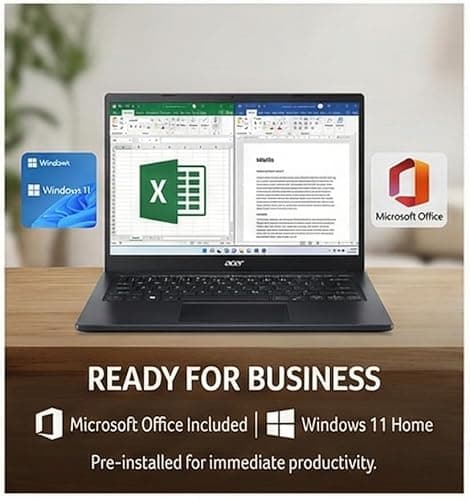 acer TravelLite Thin Laptop AMD Ryzen 5 7430U (6-Core) |8GB RAM, 512GB SSD | 14" Full HD Anti-Glare Display |Privacy Shutter| Windows 11| MS Office | Metal Body | 1.34Kg | Black | 1 Year Warranty 4