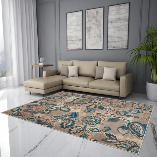 Welspun Blissful Carpet for Living Room | 4 x 6 Feet | Indoor Floor Rugs for Bedroom | Suitable for Home or Office | Anti Skid | Machine Washable Carpet | Brown