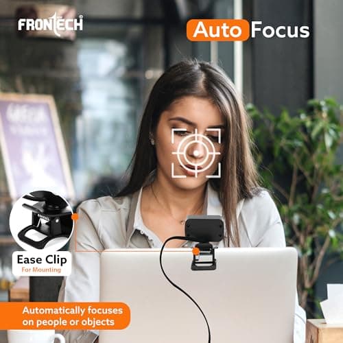 FRONTECH 2252 Digital Zoom Webcam with Full Stereo Dual Built-in Mics, 480 Pixel CMOS Camera, USB 2.0, Automatic White Balance, Flexible Mount - Black & Silver 5