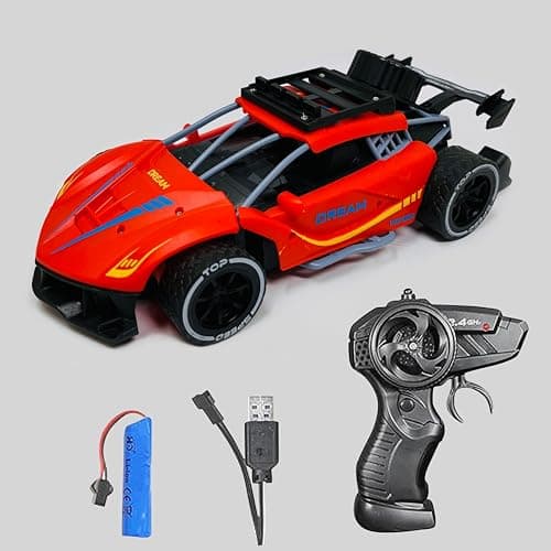 PARTEET Remote Control Racing Car Toy for Kids with 2.4 GHz Long Range|High Speed- 1:16 Scale Joystick RC Sports Vehicle, Rechargeable Battery|Ages 3 Years and Up (Red)