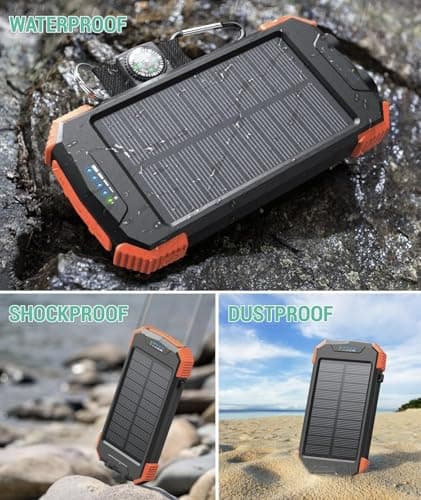 LRSA 40000mAh Solar Power Bank with Wireless Charging | USB-C Fast Input/Output | Portable External Battery Pack with Hand-Crank Self Charging & Dual Flashlight for Camping & Travel 4