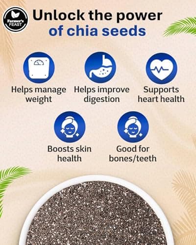 Farmer's Feast Chia Seeds 250g for Weight Management | Rich in Fiber, Protein & Calcium | Omega 3 Superfood Seeds for Weight Loss, Digestion & Healthy Diet (Pack of 1) 4