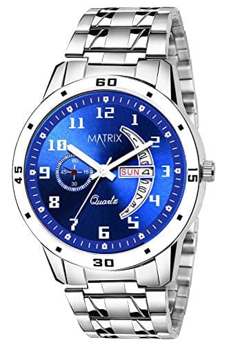 Matrix Luxury Collection Analogue Men's Stainless Steel Watch(Blue Dial Black Colored Strap)